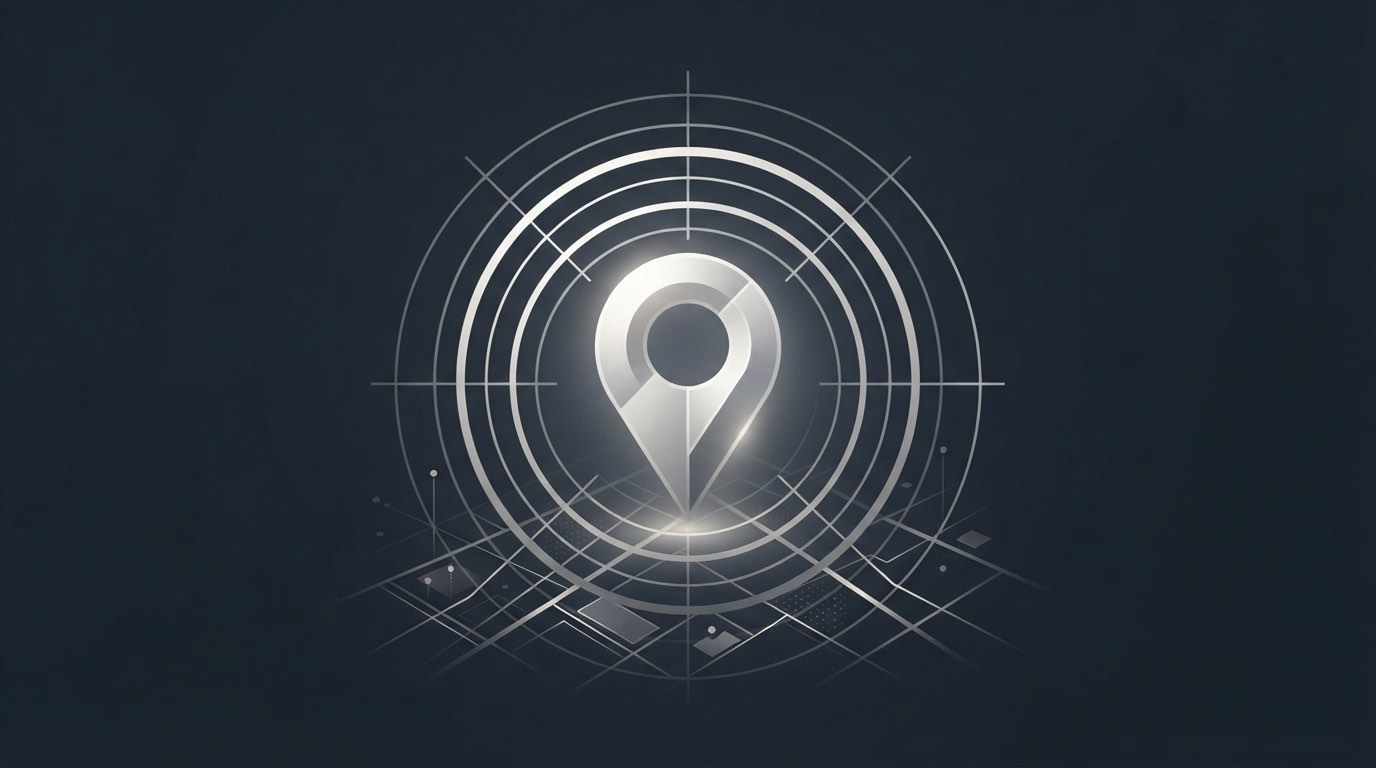 Abstract editorial illustration representing Google Business Profile Management